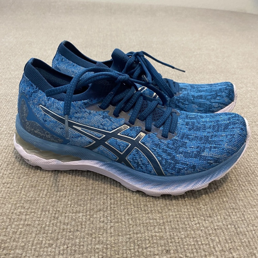 ASICS GEL-Nimbus 23 Running Shoes Womens Size 8 Blue Knit Cushioned 1012A880